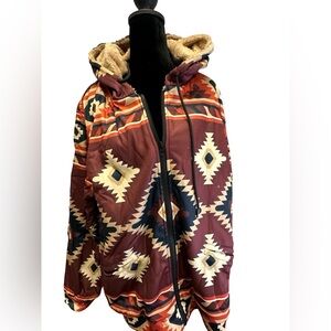 Western  Print Hooded Jacket